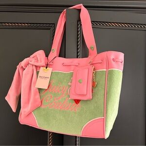 Juicy Couture day dreamer tote Pink & Green Retro NWT